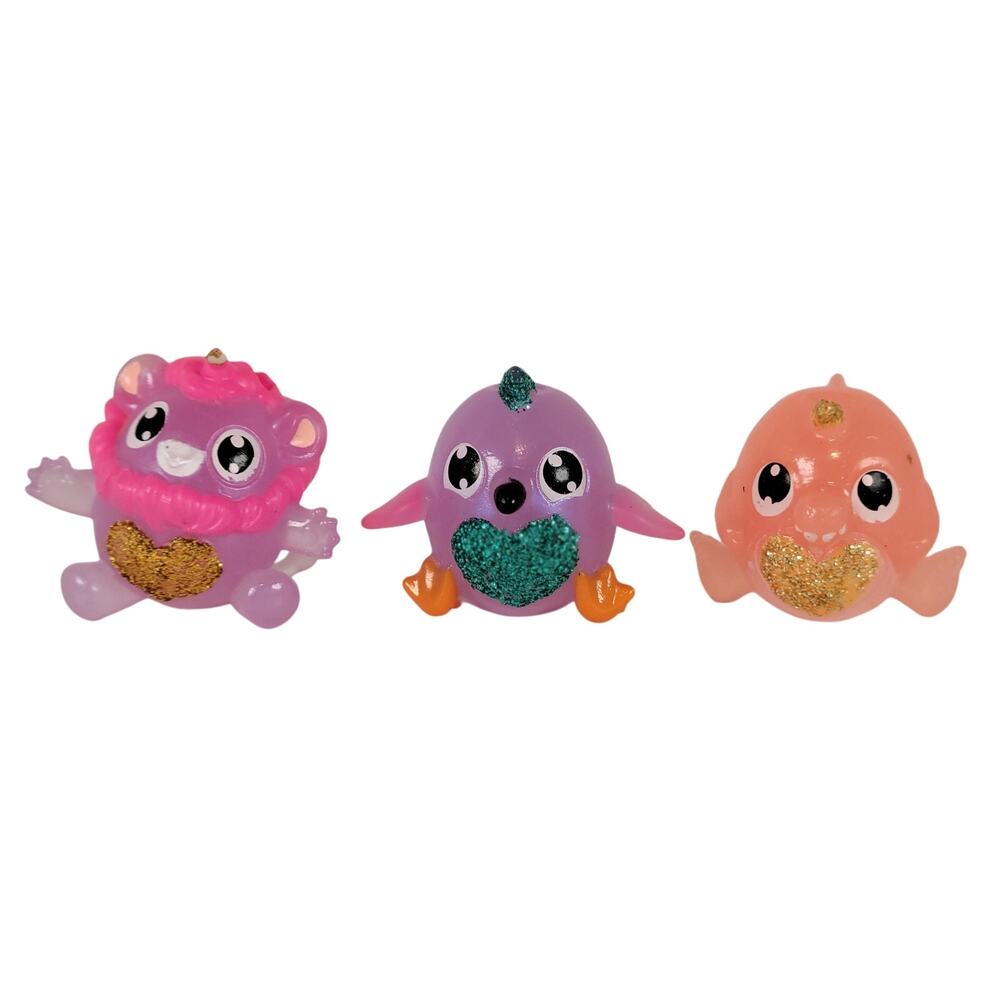 Rainbocorns Glitter Heart Mini Figures Lot of 3 Collectible Toy Figures 1” Set
